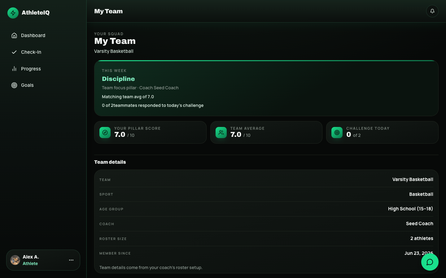 Join your team page with invite code field and Find my team